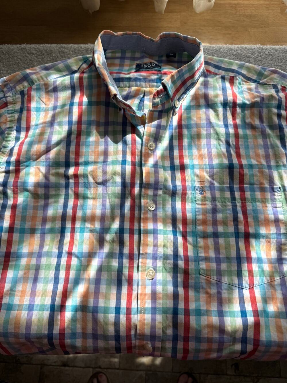 IZOD Premium Essentials Mens LG Plaid Button Down Long Sleeve Shirt Spring 2020
